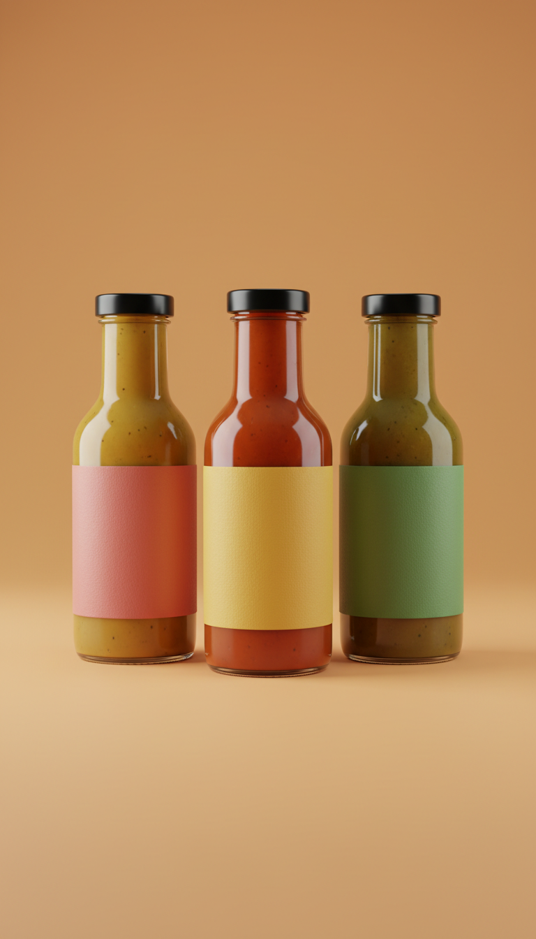 Barbecue sauce glass bottle