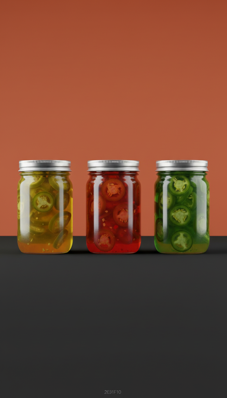 Jalapeno jelly glass jar